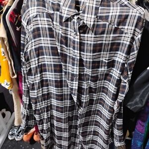 Ruti Classic Black and White Plaid Long-Sleeve Dress